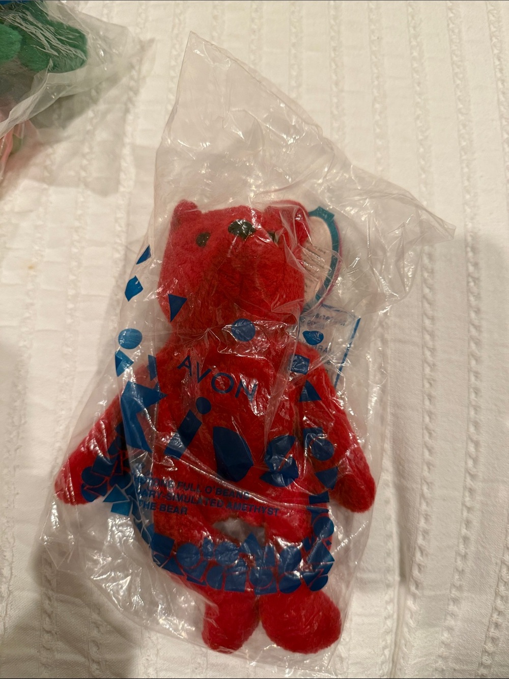 Avon Red Plush Bear with Blue Logo